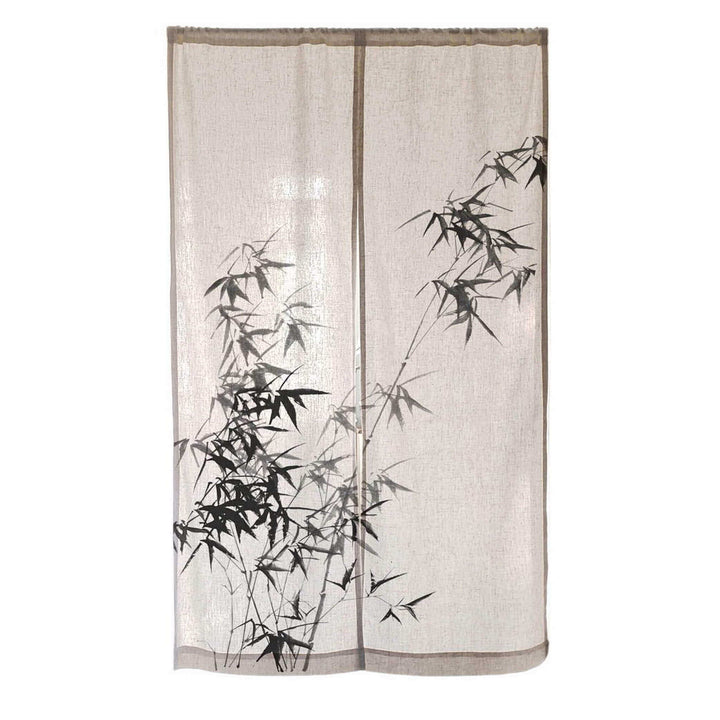 Japanese Noren Curtain/Sumi-e Bamboo/Linen Polyester Room Divider