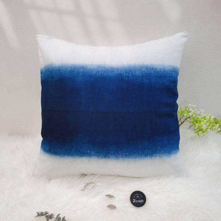 Indigo Tie-Dye Pillowcase / Heavy Cotton Cushion Cover 18'' / Pattern B