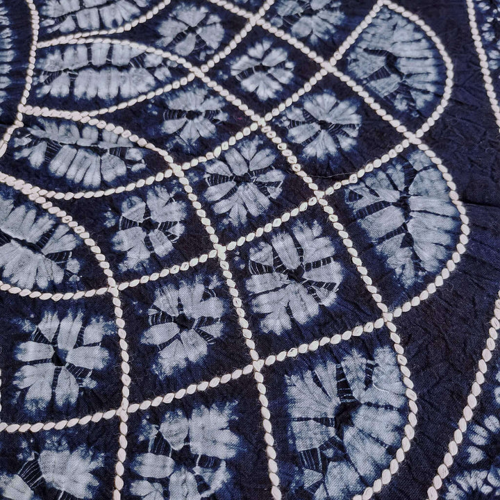 Indigo Tie-Dye Cotton Tablecloth Design