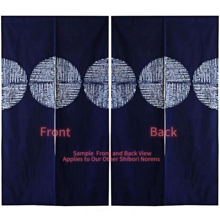 Japanese Shibori Tie-Dye Cotton Noren Curtain, 85x150cm, Front and Back
