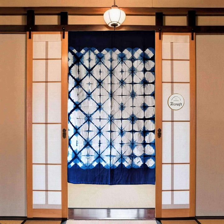 Tie-Dye Cotton Noren Door Curtain/Shibori Room Divider/90x150cm/Hanging on Door