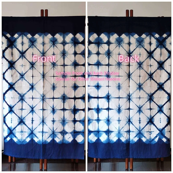 Tie-Dye Cotton Noren Door Curtain/Shibori Room Divider/Front VS Back