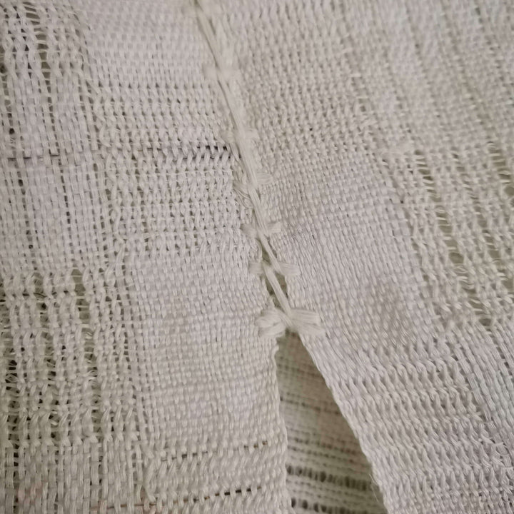 Natural Tie-Dye Green Noren / あさ Ramie Room Divider / Fabric and Hand-Sewn Details