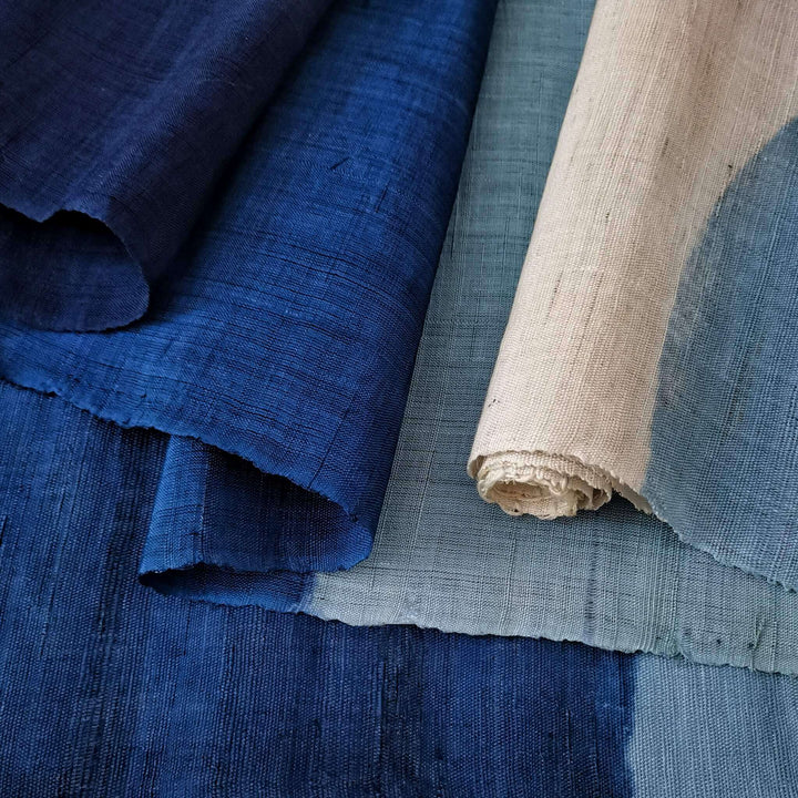 Shibori Linen Ramie あさ Noren Curtain/Japanese Doorway Curtain/Fabric Details