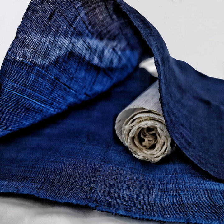 Shibori Linen Ramie あさ Noren Curtain/Indigo Japanese Doorway Curtain Fabric Details