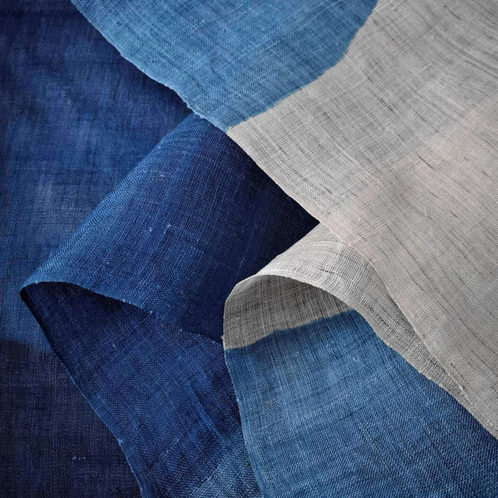 Japanese Tie-Dye Ramie あさ Noren Curtain/Doorway Curtain Decorative/Waves/Fabric Details
