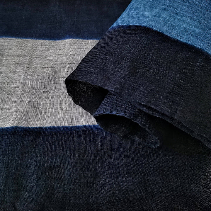 Shibori Japanese Doorway Curtain/Handwoven Linen (あさ) Noren Curtain/Fabric Details