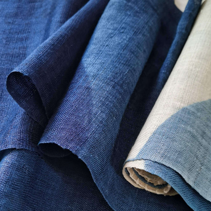 Shibori Linen Ramie あさ Noren Curtain/Japanese Doorway Curtain/Fabric Details